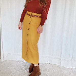 Mustard yellow skirt with buttons